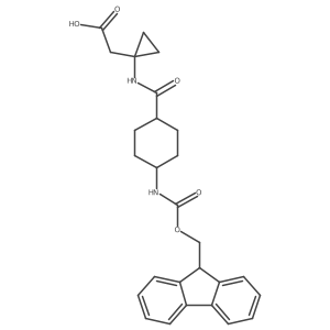 2-{1-[4-({[(9H-fluoren-9-yl)methoxy]carbonyl}amino)cyclohexaneamido]cyclopropyl}acetic acid结构式