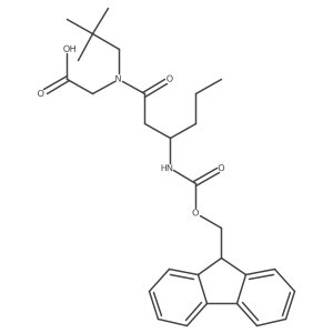 2-[(3R)-N-(2,2-dimethylpropyl)-3-({[(9H-fluoren-9-yl)methoxy]carbonyl}amino)hexanamido]acetic acid Structure