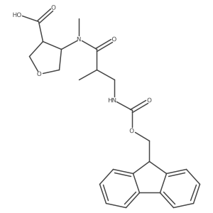 4-[3-({[(9H-fluoren-9-yl)methoxy]carbonyl}amino)-N,2-dimethylpropanamido]oxolane-3-carboxylic acid Structure