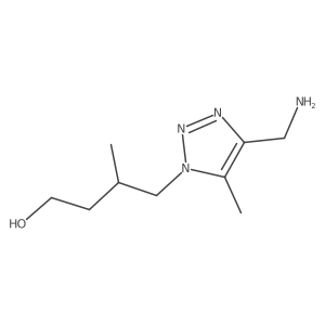 4-[4-(aminomethyl)-5-methyl-1H-1,2,3-triazol-1-yl]-3-methylbutan-1-ol结构式