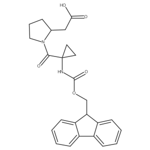 2-{1-[1-({[(9H-fluoren-9-yl)methoxy]carbonyl}amino)cyclopropanecarbonyl]pyrrolidin-2-yl}acetic acid结构式