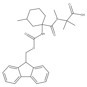 2-{1-[1-({[(9H-fluoren-9-yl)methoxy]carbonyl}amino)-3-methylcyclohexyl]-N-methylformamido}-2-methylpropanoic acid Structure