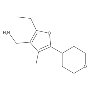 [2-Ethyl-4-methyl-5-(oxan-4-yl)furan-3-yl]methanamine结构式