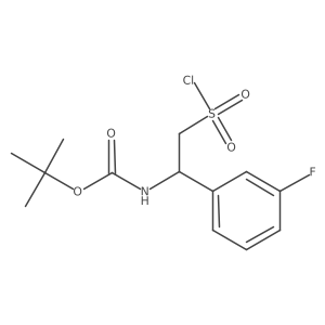 tert-butyl N-[2-(chlorosulfonyl)-1-(3-fluorophenyl)ethyl]carbamate Structure
