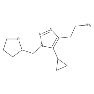 2-[5-cyclopropyl-1-(oxolan-2-ylmethyl)-1H-1,2,3-triazol-4-yl]ethan-1-amine结构式
