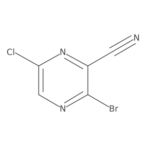 3-Bromo-6-chloropyrazine-2-carbonitrile结构式