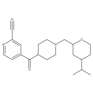 4-[4-[(4-Propan-2-ylmorpholin-2-yl)methyl]piperazine-1-carbonyl]pyridine-2-carbonitrile Structure
