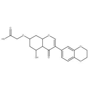 2-[[3-(2,3-Dihydro-1,4-benzodioxin-6-yl)-5-hydroxy-4-oxo-4a,5,6,7,8,8a-hexahydrochromen-7-yl]oxy]acetic acid结构式