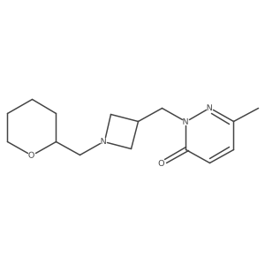 6-Methyl-2-({1-[(oxan-2-yl)methyl]azetidin-3-yl}methyl)-2,3-dihydropyridazin-3-one结构式