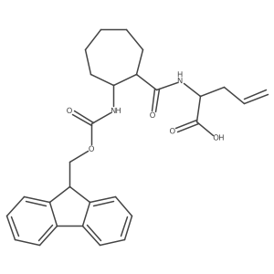 rac-2-{[(1R,2S)-2-({[(9H-fluoren-9-yl)methoxy]carbonyl}amino)cycloheptyl]formamido}pent-4-enoic acid结构式