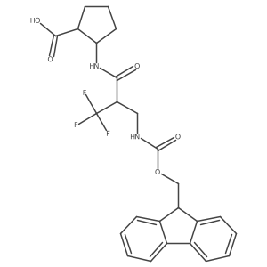 rac-(1R,2S)-2-{2-[({[(9H-fluoren-9-yl)methoxy]carbonyl}amino)methyl]-3,3,3-trifluoropropanamido}cyclopentane-1-carboxylic acid结构式