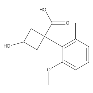 3-Hydroxy-1-(2-methoxy-6-methylphenyl)cyclobutane-1-carboxylic acid Structure