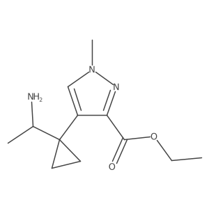 ethyl 4-[1-(1-aminoethyl)cyclopropyl]-1-methyl-1H-pyrazole-3-carboxylate结构式
