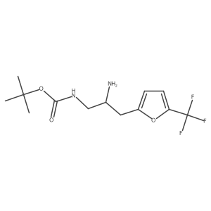 tert-butyl N-{2-amino-3-[5-(trifluoromethyl)furan-2-yl]propyl}carbamate结构式