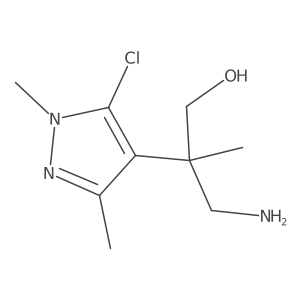 3-amino-2-(5-chloro-1,3-dimethyl-1H-pyrazol-4-yl)-2-methylpropan-1-ol结构式