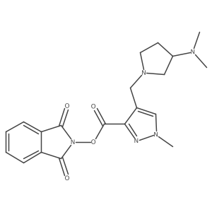 1,3-dioxo-2,3-dihydro-1H-isoindol-2-yl 4-{[3-(dimethylamino)pyrrolidin-1-yl]methyl}-1-methyl-1H-pyrazole-3-carboxylate结构式