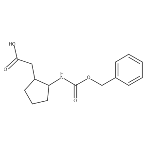 rac-2-[(1R,2S)-2-{[(benzyloxy)carbonyl]amino}cyclopentyl]acetic acid Structure