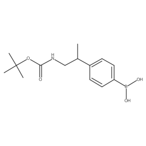 (R)-(4-(1-((Tert-butoxycarbonyl)amino)propan-2-YL)phenyl)boronic acid结构式