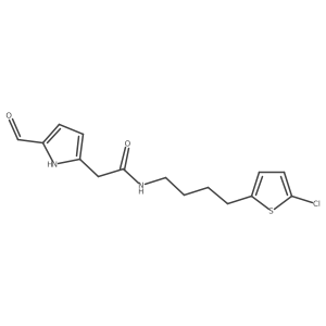 N-[4-(5-Chlorothiophen-2-yl)butyl]-2-(5-formyl-1H-pyrrol-2-yl)acetamide结构式