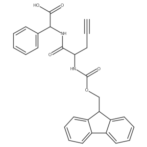 (2R)-2-[2-({[(9H-fluoren-9-yl)methoxy]carbonyl}amino)pent-4-ynamido]-2-phenylacetic acid结构式