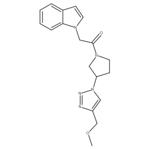 2-(1H-indol-1-yl)-1-(3-(4-(methoxymethyl)-1H-1,2,3-triazol-1-yl)pyrrolidin-1-yl)ethan-1-one结构式
