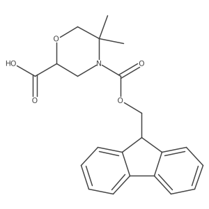 4-(9H-Fluoren-9-ylmethoxycarbonyl)-5,5-dimethylmorpholine-2-carboxylic acid Structure
