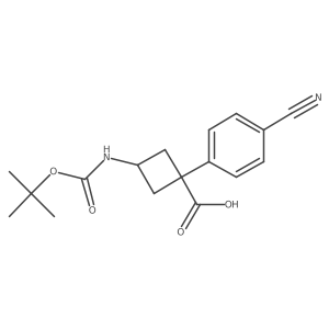 3-{[(Tert-butoxy)carbonyl]amino}-1-(4-cyanophenyl)cyclobutane-1-carboxylic acid结构式