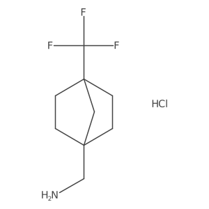 [4-(Trifluoromethyl)-1-bicyclo[2.2.1]heptanyl]methanamine;hydrochloride结构式
