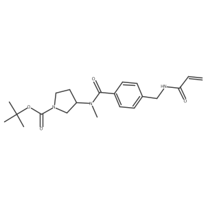 Tert-butyl 3-[methyl-[4-[(prop-2-enoylamino)methyl]benzoyl]amino]pyrrolidine-1-carboxylate结构式