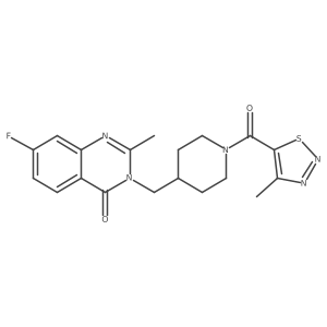 7-Fluoro-2-methyl-3-{[1-(4-methyl-1,2,3-thiadiazole-5-carbonyl)piperidin-4-yl]methyl}-3,4-dihydroquinazolin-4-one Structure