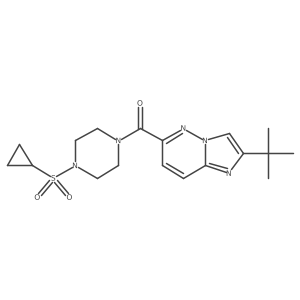 1-{2-Tert-butylimidazo[1,2-b]pyridazine-6-carbonyl}-4-(cyclopropanesulfonyl)piperazine Structure