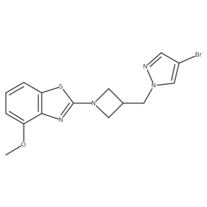 2-{3-[(4-bromo-1H-pyrazol-1-yl)methyl]azetidin-1-yl}-4-methoxy-1,3-benzothiazole结构式
