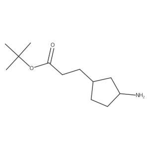 rac-tert-butyl 3-[(1R,3R)-3-aminocyclopentyl]propanoate结构式