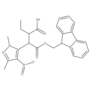 2-[(1,3-dimethyl-4-nitro-1H-pyrazol-5-yl)({[(9H-fluoren-9-yl)methoxy]carbonyl})amino]butanoic acid结构式