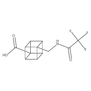 8-[(2,2,2-Trifluoroacetamido)methyl]cubane-1-carboxylic acid结构式