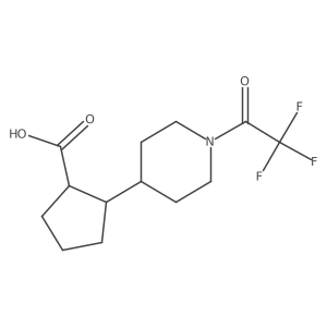 2-[1-(2,2,2-Trifluoroacetyl)piperidin-4-yl]cyclopentane-1-carboxylic acid结构式