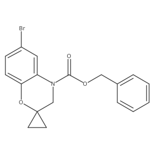 Benzyl 6-bromo-3,4-dihydrospiro[1,4-benzoxazine-2,1'-cyclopropane]-4-carboxylate结构式