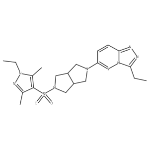 1-ethyl-4-[(5-{3-ethyl-[1,2,4]triazolo[4,3-b]pyridazin-6-yl}-octahydropyrrolo[3,4-c]pyrrol-2-yl)sulfonyl]-3,5-dimethyl-1H-pyrazole结构式