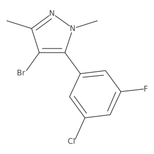 4-bromo-5-(3-chloro-5-fluorophenyl)-1,3-dimethyl-1H-pyrazole结构式