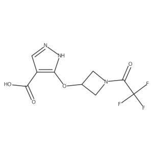 3-{[1-(2,2,2-trifluoroacetyl)azetidin-3-yl]oxy}-1H-pyrazole-4-carboxylic acid结构式