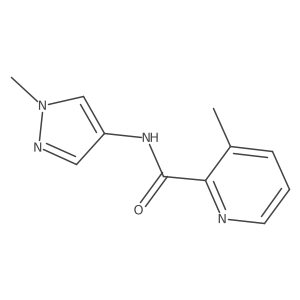 3-methyl-N-(1-methyl-1H-pyrazol-4-yl)pyridine-2-carboxamide结构式