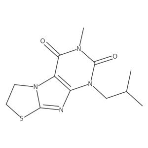 6,7-Dihydro-3-methyl-1-(2-methylpropyl)thiazolo[2,3-f]purine-2,4(1H,3H)-dione结构式