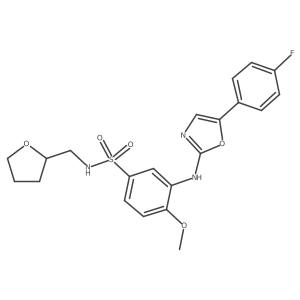 Benzenesulfonamide,3-[[5-(4-fluorophenyl)-2-oxazolyl]amino]-4-methoxy-n-[(tetrahydro-2-furanyl)methyl]-结构式