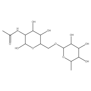 N-((2S,3R,4R,5S,6R)-2,4,5-Trihydroxy-6-((((2R,3S,4R,5S,6S)-3,4,5-trihydroxy-6-methyltetrahydro-2H-pyran-2-yl)oxy)methyl)tetrahydro-2H-pyran-3-yl)acetamide结构式