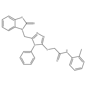2-((5-((2-oxobenzo[d]thiazol-3(2H)-yl)methyl)-4-phenyl-4H-1,2,4-triazol-3-yl)thio)-N-(o-tolyl)acetamide Structure