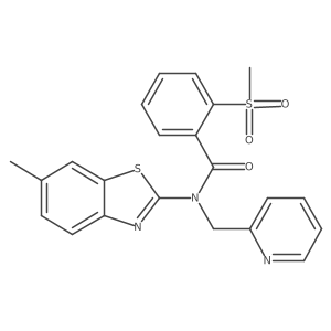 N-(6-methylbenzo[d]thiazol-2-yl)-2-(methylsulfonyl)-N-(pyridin-2-ylmethyl)benzamide结构式