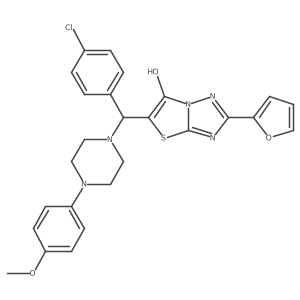 5-((4-Chlorophenyl)(4-(4-methoxyphenyl)piperazin-1-yl)methyl)-2-(furan-2-yl)thiazolo[3,2-b][1,2,4]triazol-6-ol Structure
