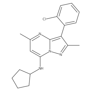 3-(2-chlorophenyl)-N-cyclopentyl-2,5-dimethylpyrazolo[1,5-a]pyrimidin-7-amine结构式