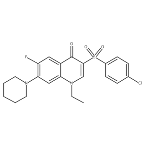 3-(4-Chlorobenzenesulfonyl)-1-ethyl-6-fluoro-7-(piperidin-1-yl)-1,4-dihydroquinolin-4-one Structure