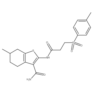 6-Methyl-2-[3-(4-methylbenzenesulfonyl)propanamido]-4,5,6,7-tetrahydro-1-benzothiophene-3-carboxamide Structure